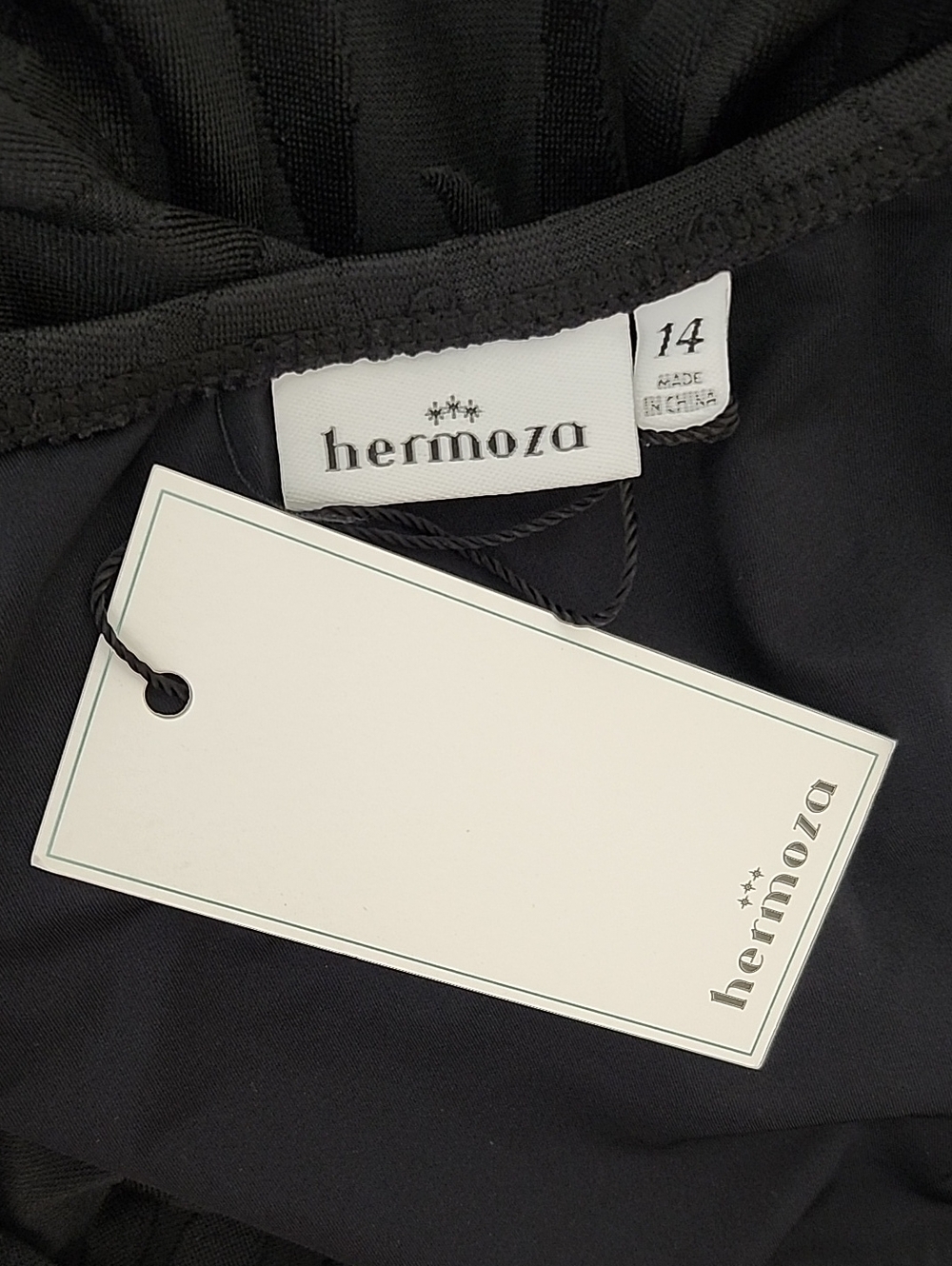 NWT Hermoza Swim LEONOR ONE-PIECE SWIMSUIT BLACK Size 14 - Picture 15 of 16